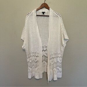 TORRID Open Stitch Pointelle Crochet Lace Cardigan Poncho Sweater Size 1X/2X